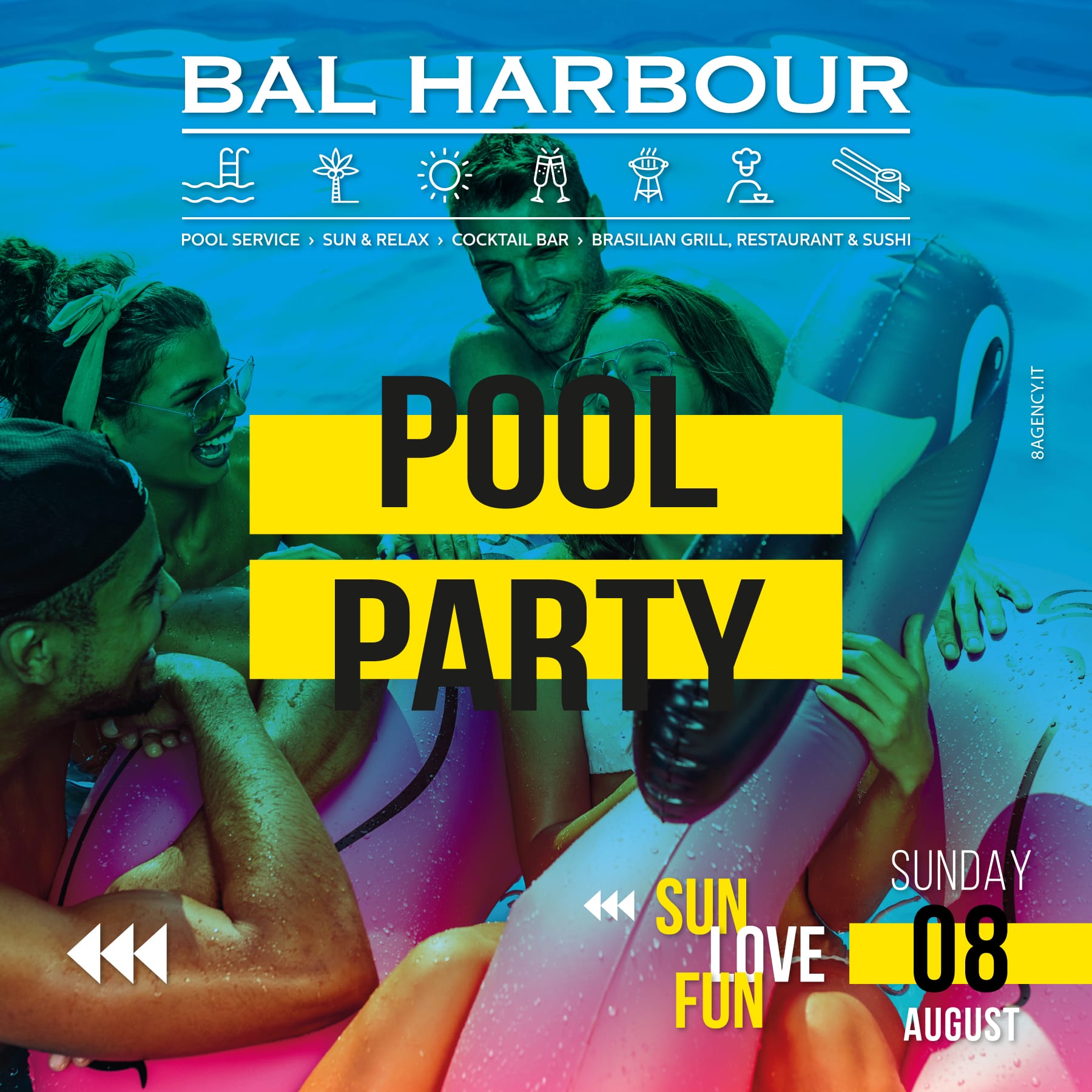pool-party-domenica-8 agosto-Feste-in-Piscina-San-Teodoro-Bal-Harbour