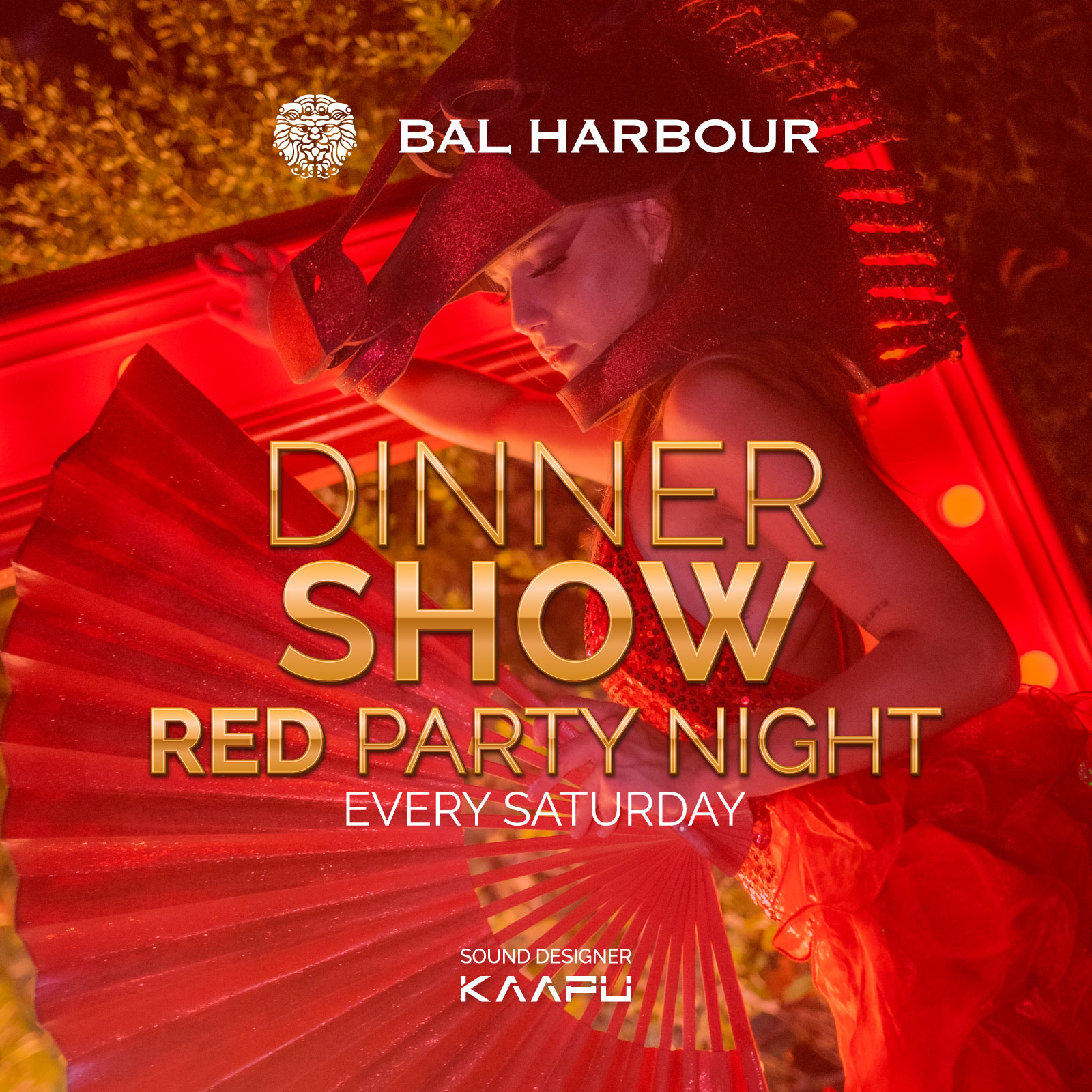 dinner show red party night
